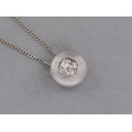  Colier din aur alb 18k cu pandant  Punto Luce decorat cu diamant natural 0.37 CT | atelier Fantin | Italia