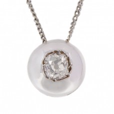 Colier din aur alb 18k cu pandant  Punto Luce decorat cu diamant natural 0.37 CT | atelier Fantin | Italia  Colier din aur alb 18k cu pandant  Punto Luce decorat cu diamant natural 0.37 CT | atelier Fantin | Italia