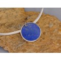 Colier choker cu pandant statement din argint decorat cu lapis lazuli | Night Sky | Statele Unite