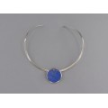 Colier choker cu pandant statement din argint decorat cu lapis lazuli | Night Sky | Statele Unite