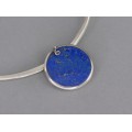 Colier choker cu pandant statement din argint decorat cu lapis lazuli | Night Sky | Statele Unite