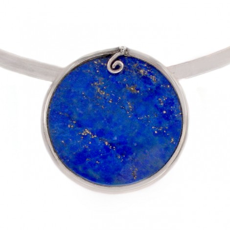 Colier choker cu pandant statement din argint decorat cu lapis lazuli | Night Sky | Statele Unite