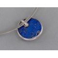 Colier choker cu pandant statement din argint decorat cu lapis lazuli | Night Sky | Statele Unite