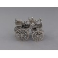 Miniatură din argint mașină de epocă Daimler 1886 | atelier UnoAErre | cca. 1950