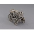 Miniatură din argint mașină de epocă Daimler 1886 | atelier UnoAErre | cca. 1950