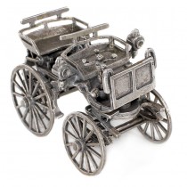 Miniatură din argint mașină de epocă Daimler 1886 | atelier UnoAErre | cca. 1950