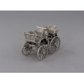 Miniatură din argint mașină de epocă Daimler 1886 | atelier UnoAErre | cca. 1950