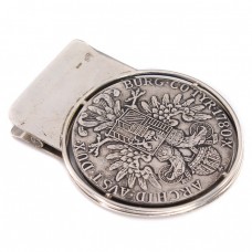 Clip din argint pentru bancnote  decorat cu taler Maria Terezia | manufactură de atelier florentin | cca. 1950 Clip din argint pentru bancnote  decorat cu taler Maria Terezia | manufactură de atelier florentin | cca. 1950