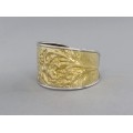 Brățară cuff modernistă din argint aurit | Art Nouveau Inspired | manufactură de atelier florentin 
