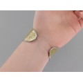 Brățară cuff modernistă din argint aurit | Art Nouveau Inspired | manufactură de atelier florentin 