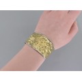 Brățară cuff modernistă din argint aurit | Art Nouveau Inspired | manufactură de atelier florentin 