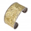 Brățară cuff modernistă din argint aurit | Art Nouveau Inspired | manufactură de atelier florentin 