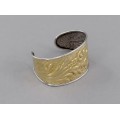 Brățară cuff modernistă din argint aurit | Art Nouveau Inspired | manufactură de atelier florentin 