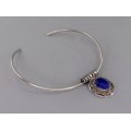 Choker modernist cu pandant din argint și lapis lazuli | Indonezia