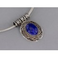 Choker modernist cu pandant din argint și lapis lazuli | Indonezia