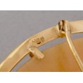 Impresionantă broșă edwardiană din aur 18 k decorată cu o camee naturală Diana - Artemis | Marea Britanie cca.1910 