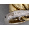 Colier din aur 18 k cu pandant amuletic Chantecler decorat cu diamante naturale | Italia anii 2000