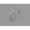 Inel Trilogy din aur alb 18k decorat cu diamante naturale 0.30 CT | atelier Polello | Italia anii 2000