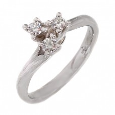 Inel Trilogy din aur alb 18k decorat cu diamante naturale 0.30 CT | atelier Polello | Italia anii 2000 Inel Trilogy din aur alb 18k decorat cu diamante naturale 0.30 CT | atelier Polello | Italia anii 2000
