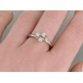 Inel Trilogy din aur alb 18k decorat cu diamante naturale 0.30 CT | atelier Polello | Italia anii 2000