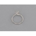 Inel Trilogy din aur alb 18k decorat cu diamante naturale 0.30 CT | atelier Polello | Italia anii 2000