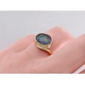 Inel din aur 14 k decorat cu un spectaculos Opal Negru Australian | atelier ArtAntik Gallery 2022