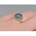 Inel din aur 14 k decorat cu un spectaculos Opal Negru Australian | atelier ArtAntik Gallery 2022