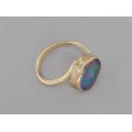 Inel din aur 14 k decorat cu un spectaculos Opal Negru Australian | atelier ArtAntik Gallery 2022