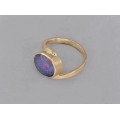 Inel din aur 14 k decorat cu un spectaculos Opal Negru Australian | atelier ArtAntik Gallery 2022