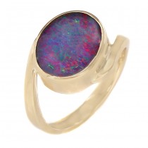 Inel din aur 14 k decorat cu un spectaculos Opal Negru Australian | atelier ArtAntik Gallery 2022