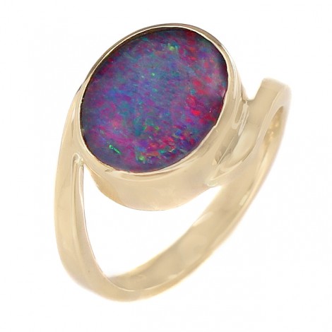 Inel din aur 14 k decorat cu un spectaculos Opal Negru Australian | atelier ArtAntik Gallery 2022