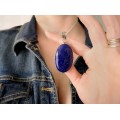 Colier cu pandant statement din argint decorat cu lapis lazuli | Bali - Indonezia