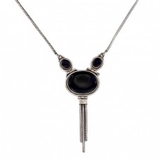 Elegant colier modernist balinez din argint și onix negru natural | Indonezia Elegant colier modernist balinez din argint și onix negru natural | Indonezia