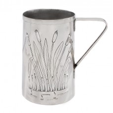 Carafă din argint decorată repousse cu tufe de papură Typha  | manufactură de atelier florentin | Italia cca. 1970 - 1980 Carafă din argint decorată repousse cu tufe de papură Typha  | manufactură de atelier florentin | Italia cca. 1970 - 1980