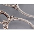 Clește din argint pentru servirea produselor de patiserie abundent decorat în stil Neo-Rococo | Germania cca. 1920