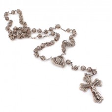 Rozariu vintage manufacturat în argint filigranat | Ave Maria | Spania cca. 1970 Rozariu vintage manufacturat în argint filigranat | Ave Maria | Spania cca. 1970