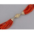 Colier multi-strand de coral roșu natural de Sardinia | atelier Jolly Bijoux | Italia cca. 1970 - 1980