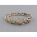 Brățară bangle din argint decorată cu broaște țestoase | accente aurite | cca. 1990 - 2000