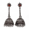 Opulenți cercei etnici indieni Jhumka manufacturați în argint | prima jumătate a secolului XX | Rahasthan - India 