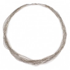 Colier etnic amerindian multistrand manufacturat din argint | Statele Unite Colier etnic amerindian multistrand manufacturat din argint | Statele Unite