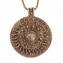 Colier din argint aurit cu amuletă Etruscan Revival | atelier Creami | Arezzo  cca. 1980 - 1990