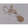 Colier din argint aurit cu amuletă Etruscan Revival | atelier Creami | Arezzo  cca. 1980 - 1990