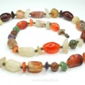 vechi colier cu pietre naturale : agate iraniene, carnelian, crisopraz, ametist, pustanite