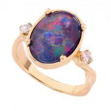 Inel din aur 14 k decorat cu un spectaculos Opal natural australian și diamante naturale | atelier ArtAntik Gallery 2022 Inel din aur 14 k decorat cu un spectaculos Opal natural australian și diamante naturale | atelier ArtAntik Gallery 2022