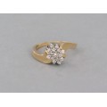 Elegant inel vintage de perioadă mid-century din aur galben 14k & diamante naturale 0.30 ctw | Statele Unite cca.1965