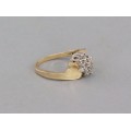 Elegant inel vintage de perioadă mid-century din aur galben 14k & diamante naturale 0.30 ctw | Statele Unite cca.1965