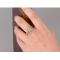 Elegant inel vintage de perioadă mid-century din aur galben 14k & diamante naturale 0.30 ctw | Statele Unite cca.1965