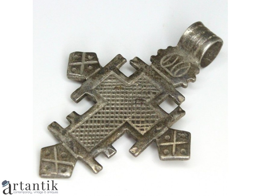 most cleaner Decorative veche cruce coptica.pandant din argint. Etiopia