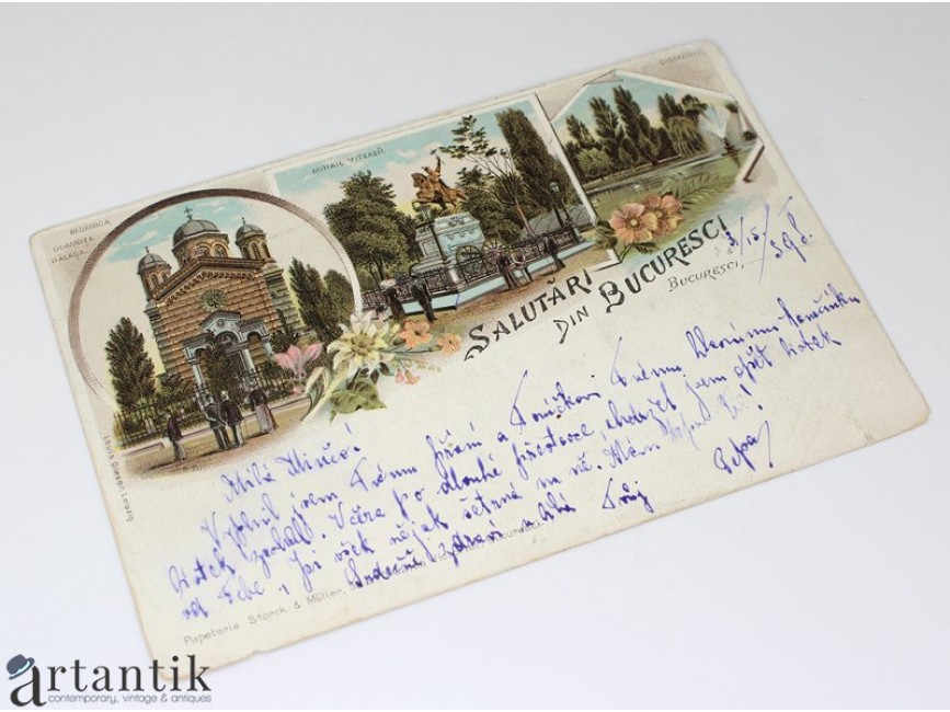 skinny have mistaken Temperate carte poștală 1898 - Salutări din București - circulată internațional