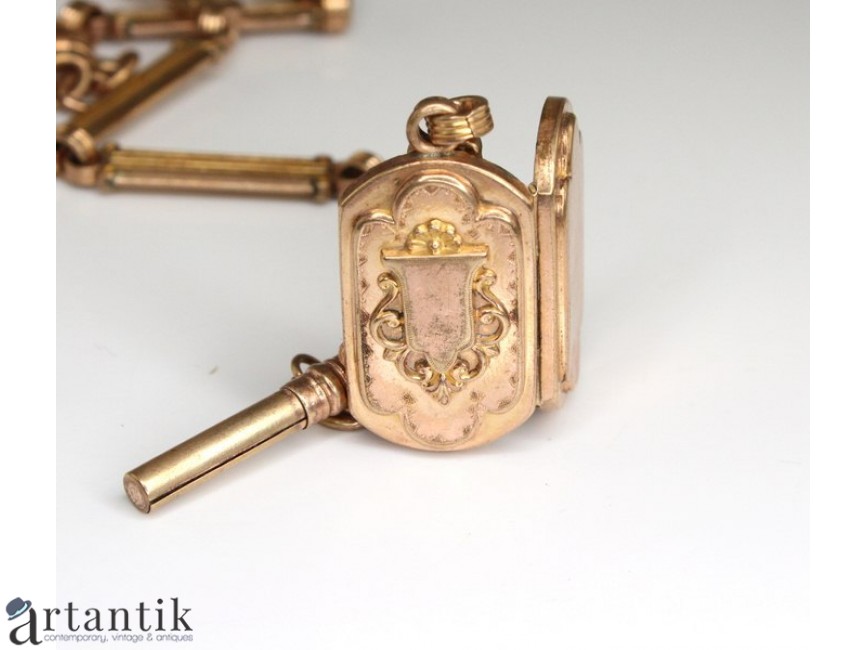 تلكس حادثة أو حدث نبوءة  lant victorian pentru ceas de buzunar - locket fob - rolled gold - Marea  Britanie cca 1880